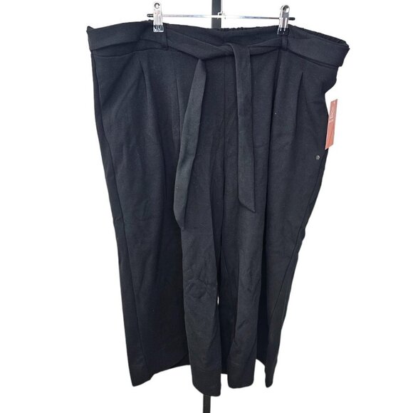 Ripzone Lounge Tie Waist Culottes Size 2X Black New With Tags - Picture 1 of 7